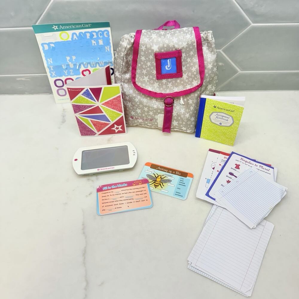 American Girl Truly Me School Backpack Set 2017 (RETIRED) School Book Bag Papers